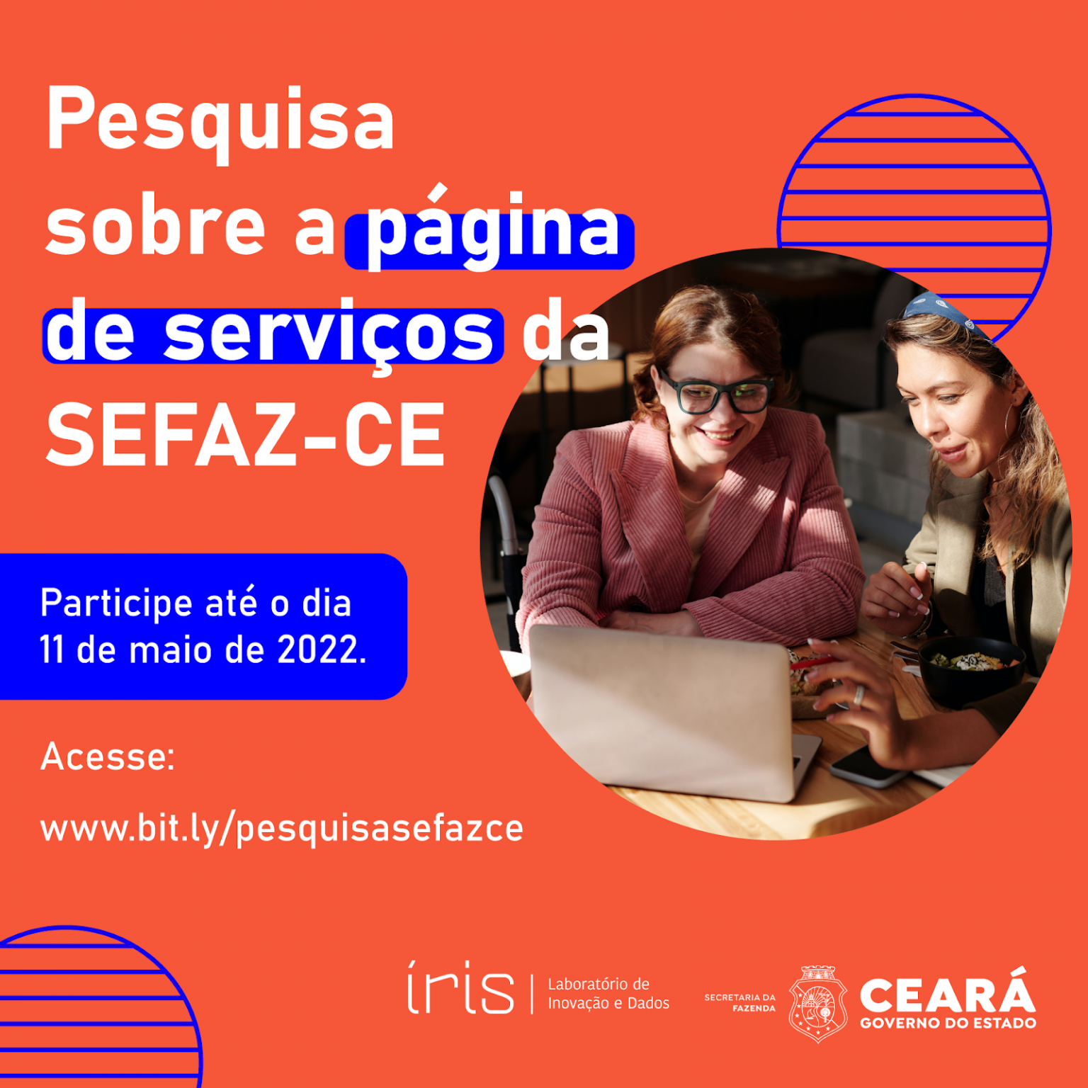 Íris realiza pesquisa com usuários para identificar oportunidades de melhoria na página de serviços da Sefaz-CE